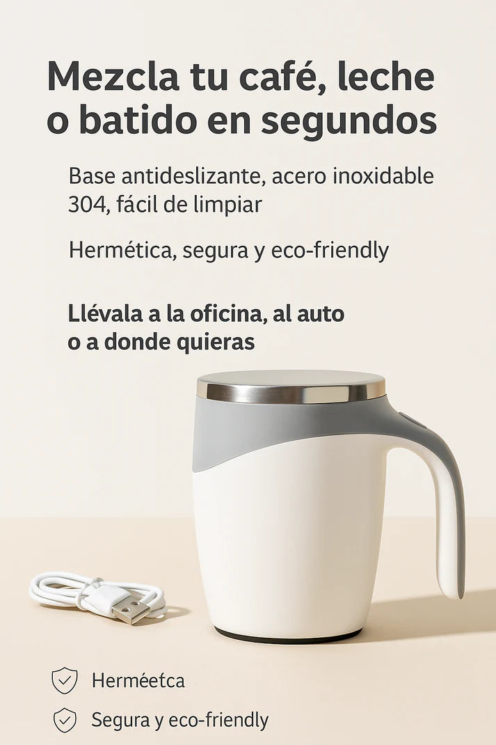 Taza Mezcladora Automática — Mezcla Fácil, Todo en Uno (USB Recargable) + ENVÍO GRATIS
