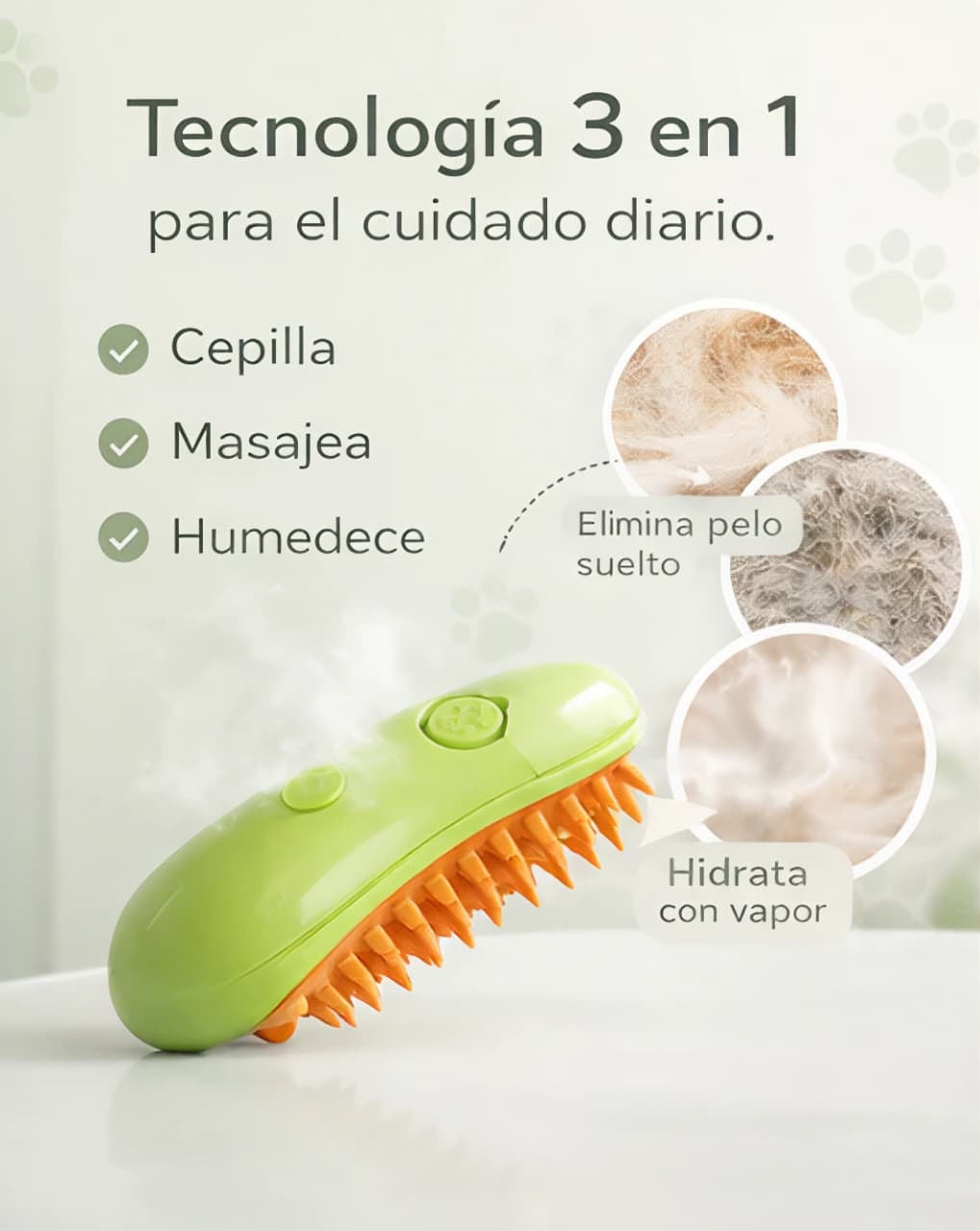 Cepillo 3 en 1 Autolimpiable para Perros y Gatos😸🐶