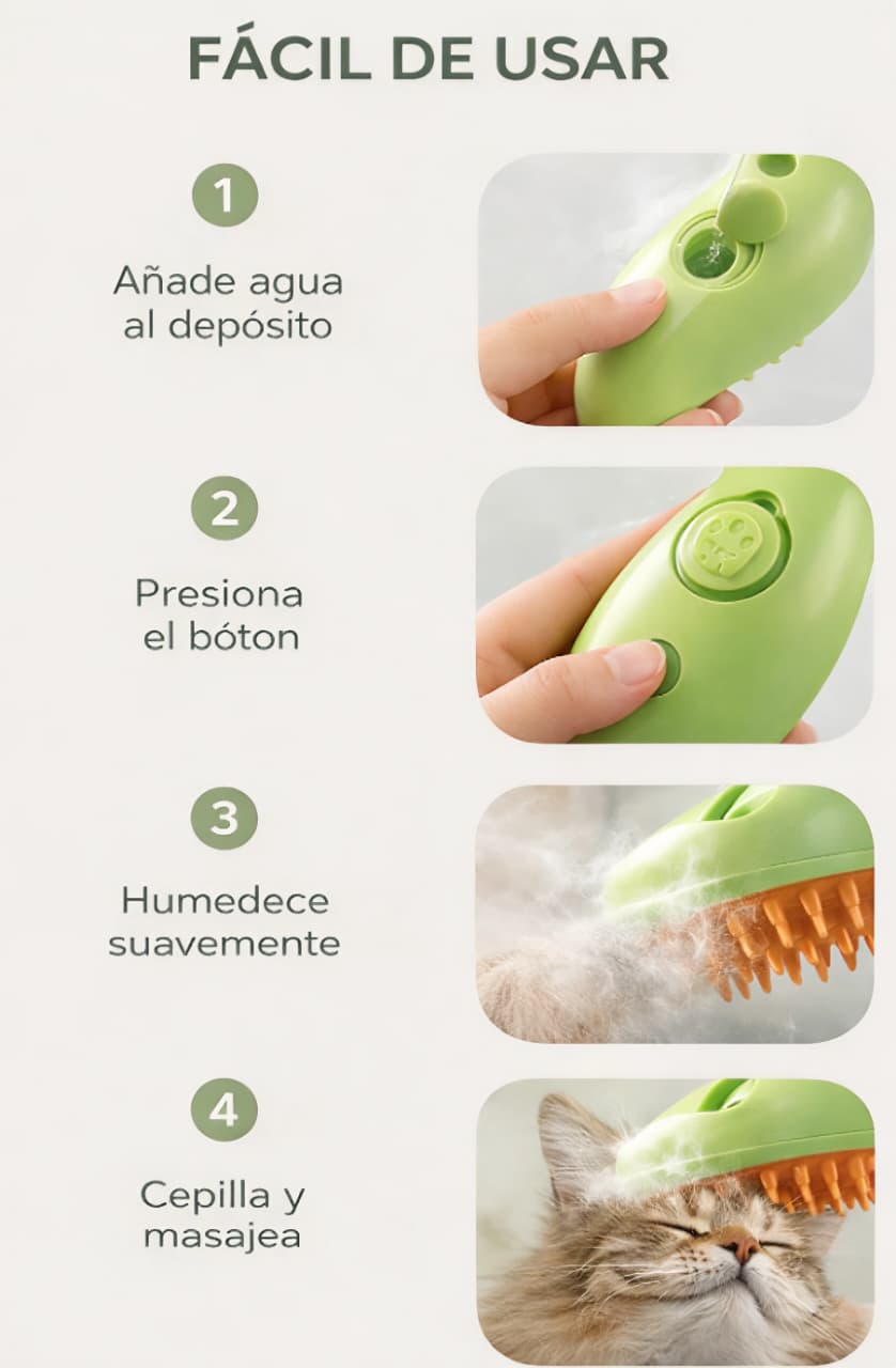 Cepillo 3 en 1 Autolimpiable para Perros y Gatos😸🐶